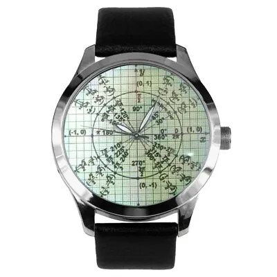 Vintage Maths Trigonometry Pi Radian Circle Green Graph Paper Dial Wrist Watch • $119.99