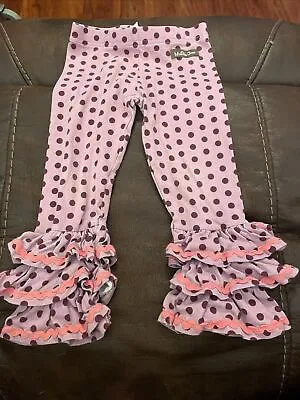 Girls Matilda Jane Purple Polka Dot Leggings Size 2 • $19.99