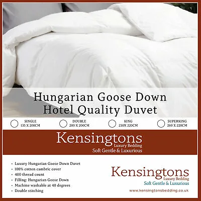 Kensingtons® Luxurious Hungarian Goose Down Duvet Quilt Togs 4.5 10.5 All Sizes  • £240