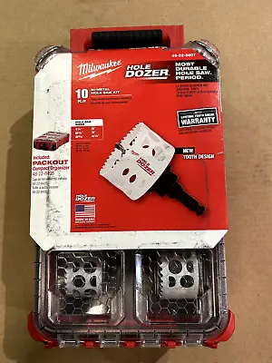 Milwaukee 10 Pc Bi-Metal Hole Dozer Hole Saw Kit W/PACKOUT Case- 49-22-5607 • $68.95