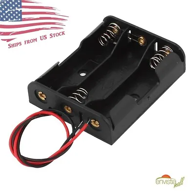Battery Holder Case Box With 4  Wire Leads For 3X Series AA Batteries 4.5V US • $1.29