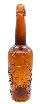 Antique Western Whiskey Brown Bottle Jesse Moore/Sole Agents Antlers 11 5/8  • $129.89