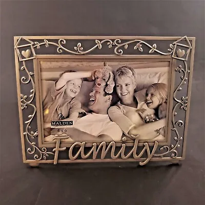 Malden Picture Photo Frame Metal Pewter  Scrolled Floral Family Themed 8  X 6  • $17.99