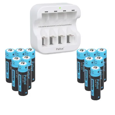 1.5V Rechargeable Battery AA Pack 3000mWh Lithiun Batteries AA Size Charger LOT • £64.99