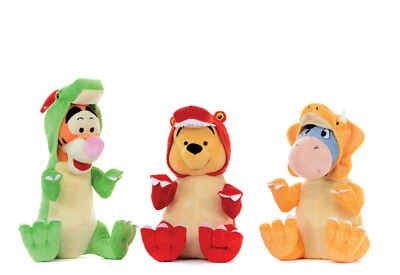 £9.99 • Buy Brand New Disney Winnie The Pooh Eeyore Tigger Soft Toys In Dinosaur Outfits 12i