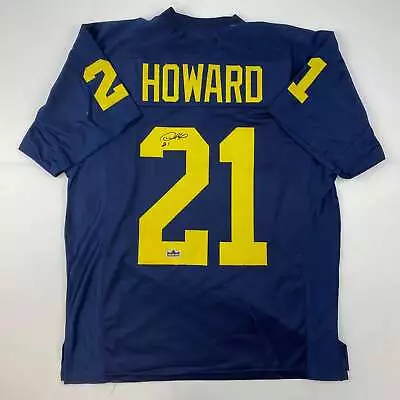 Facsimile Autographed Desmond Howard Michigan Blue Reprint Jersey Size Men's XL • $74.99