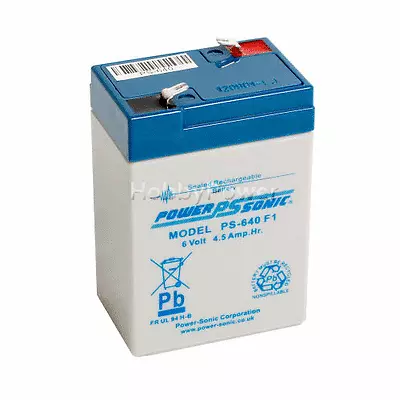 £11.99 • Buy Power-Sonic 6V 4.5Ah Rechargeable Battery Caravan Solar Alarm Leisure PS-640