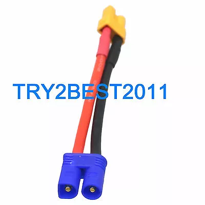 EC2 Male To XT30 Female Connector Adapter Cable 18AWG 5CM Wire For LiPo • $2.30