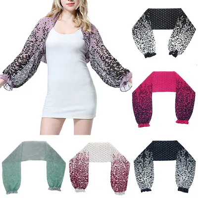 Women Sheer Chiffon Cardigan Open Front Bolero Shrug Long Sleeve Shawl Crop Top√ • $10.95