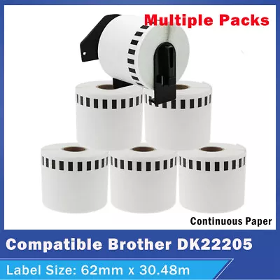 Compatible For Brother DK-22205 Continuous Paper Label Roll QL-570 QL-700 QL1050 • $32.90
