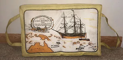 HMS BOUNTY Life Buoy Mid-Century KAPOK Boat Cushion / Seat 21”x13”x2” Vtg USA • $149.99