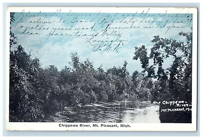 1924 Chippewa River Mt. Pleasant Michigan MI Vintage Posted Postcard • $14.98