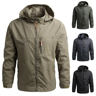 Men Waterproof Jacket Winter Soft Shell Warm Coat Tactical Hoodie Military Coats • £14.99