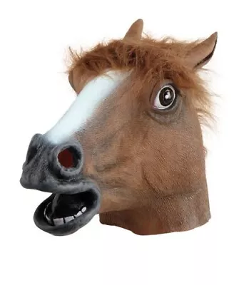 Latex Overhead Animal Mask Head Masks Horse Fancy Dress Up • £15.99