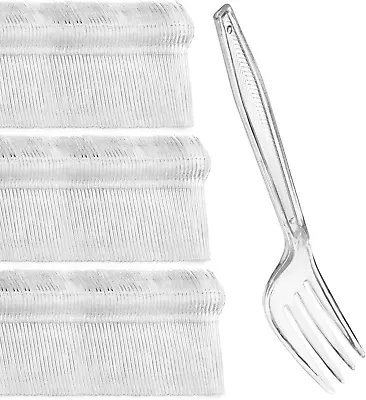 $14.58 • Buy Clear Plastic Spoons, Heavy Duty Disposable Cutlery Bulk, Silverware For Parties