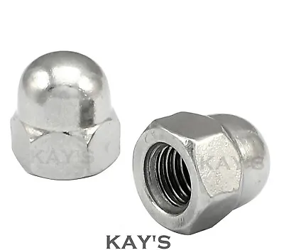 Unf Dome Nuts A2 Stainless Steel Hex Acorn 10 1/4  5/16  3/8  1/2  5/8  1/2   • £2.72