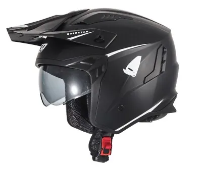 UFO Sheratan Jet Street Trials Helmet Matt Black -  All Sizes • $94.71