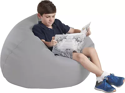 10478-GY Softscape Classic 35  Junior Bean Bag Chair Furniture For Kids Librar • $170.99