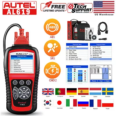 Autel AL619 Check Engine Diagnostic Scan ABS SRS Code Reader FX2000 6030P AL600 • $99