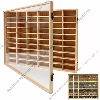 Wooden 1/64 Scale Diecast Cars Display Case Storage Cabinet 60Cars Hot Wheels • $158