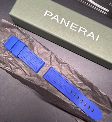 Genuine Officine Panerai Caoutchouc MXE0JLP6 Blue Rubber Watch Strap - 22/20 New • £200