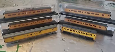 Rake Of 6 N Gauge Rowa Kato Fleischmann Union Pacific Yellow Coaches • £30