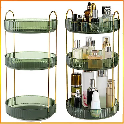 360° Rotating Makeup Organizer Shelf Perfume Cosmetic Storage Shelves Tray USA • $18.99