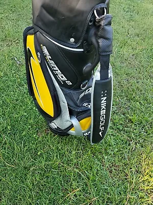 Nike Sumo 2 SQ Golf Bag Yellow Black 6 Way Divider Caddy Swoosh NikeGolf + Rain • $97.71