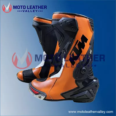 KTM Motorbike Leather Racing Boots Leather Biker Boots • $135