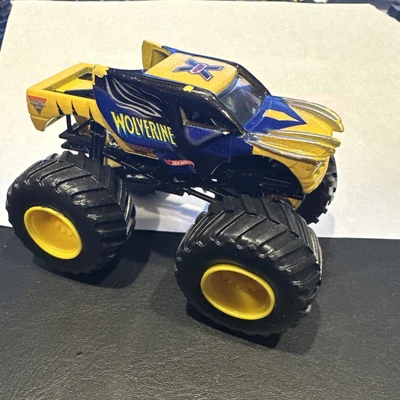 $5 • Buy Hot Wheels Monster Jam Wolverine 1:64 Monster Truck Marvel X-Men Yellow/Blue