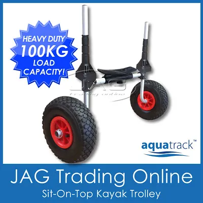 AQUATRACK SIT-ON-TOP KAYAK TROLLEY Collapsible Alloy - Ski Scupper Carrier Cart • $84.95