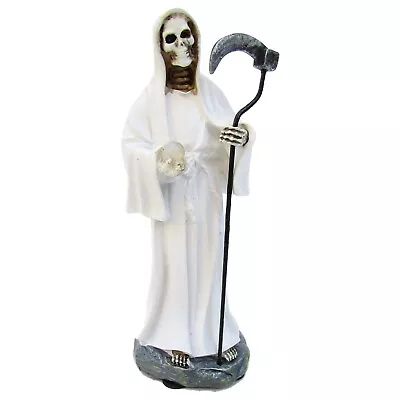 Estatua De La Santa Muerte 5  Blanca / White Holly Death Miniature Statue • $14.99