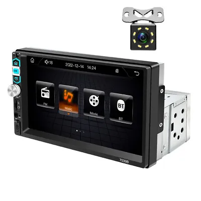 7in Touch Screen 1Din Car Radio Stereo MP5 Player FM Mirror Link W/8LED Camera • $71.90