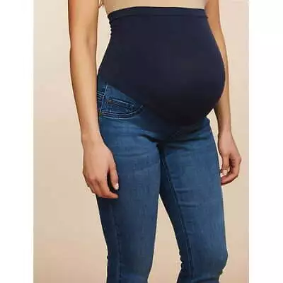 Motherhood Maternity Womens Indigo Blue Super Stretch Jean Large • $10.99