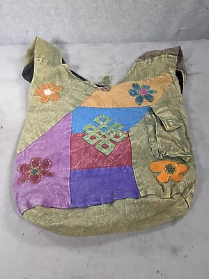 Vintage Colorful Patch And Cut Hobo Bag • $19.98