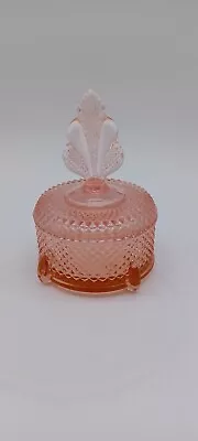 Vintage Pink Diamond Pattern Trinket Box With Decorative Lid • $14.99