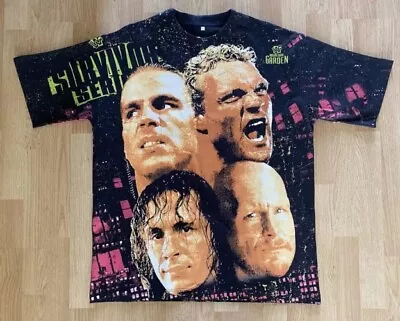 WWF WWE Survivor Series 1996 Modern Vintage Style Mega AOP Wrestling T-Shirt • $150