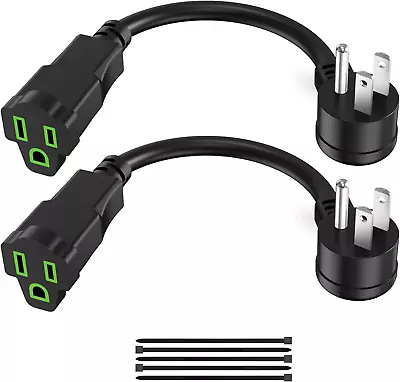 2 Pack Power Extension Cord 0.5Ft/6Inch Short 3 Prong Electric Extension Cable  • $12.09