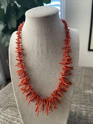 Antique Mediterranean Natural Red Coral Necklace • $185