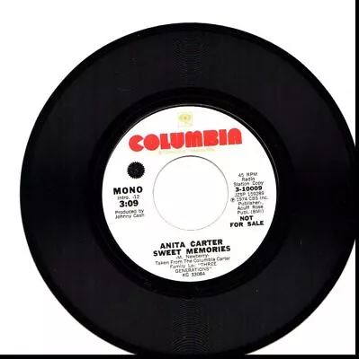 Anita Carter Sweet Memories/grandmother Maybelle Carter Picture 45rpm Vinyl Wlp • $8.99