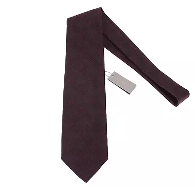 Tom Ford NWT Neck Tie In Dark Magenta And Black Plaid Wool/Silk Blend • $187.49