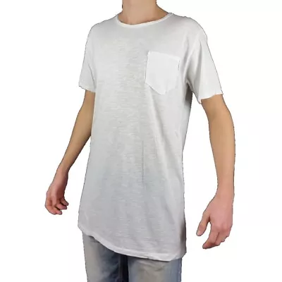 Lab84 T-Shirt Short Sleeve Crew-Neck Man S22 TSHM4003 White • $25.62