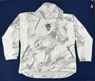 $29.99 • Buy NC State Wolfpack Adidas Shirt Men's L White Gray 1/4 Zip Pullover Hooded