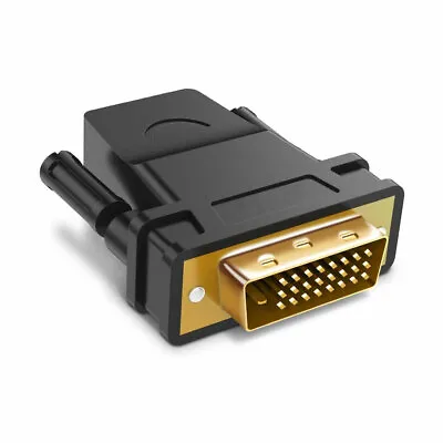 $5.95 • Buy DVI D 24+1 Dual Link Plug Male To HDMI Female Gold Converter Adapter SOCKET