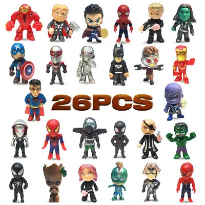 26pcs Mini Superhero Action Figures Marvel Avenger Toys Cake Topper Decor Set. • £11.99