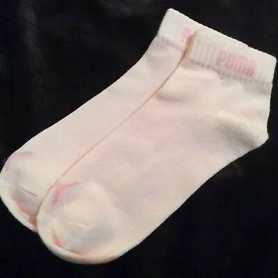 Ladies High Quality Baby Pink White Rose Pink Puma Socks Trainer Or Ankle Style • £4.99