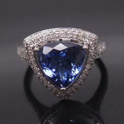 14KT White Gold 2.50 Ct 100% Natural Blue Tanzanite IGI Certified Diamond Ring • $1059.84