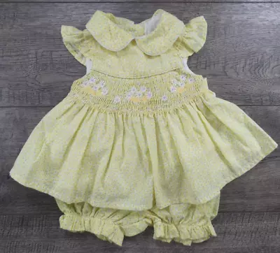 Baby Girl Clothes George Preemie Newborn Yellow Floral 2pc Smocked Dress • $28.99