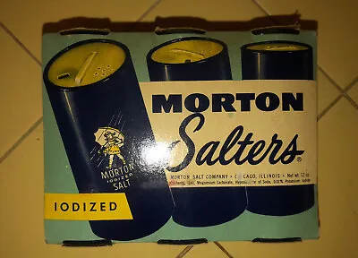 Morton Iodized Salt Shaker Salters (3-Pack) *Rare As Can Be*1950’s Sealed (New)  • $54.95