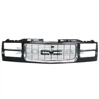 $188.95 • Buy For 94-00 C/K Series Pickup Truck 94-99 Yukon Front Grille Assembly Black Chrome
